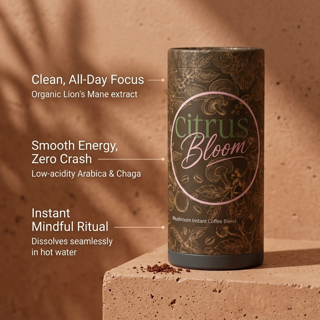 Mushroom coffee benefits — clean focus, smooth energy, instant ritual