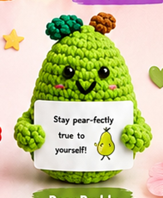 Pear Buddy crochet plushie by Citrus Bloom
