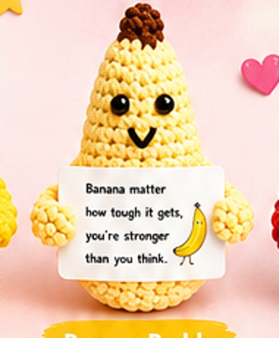Banana Buddy crochet plushie by Citrus Bloom