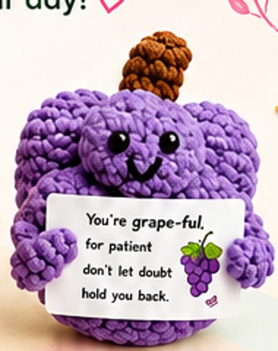 Grape Buddy crochet plushie by Citrus Bloom