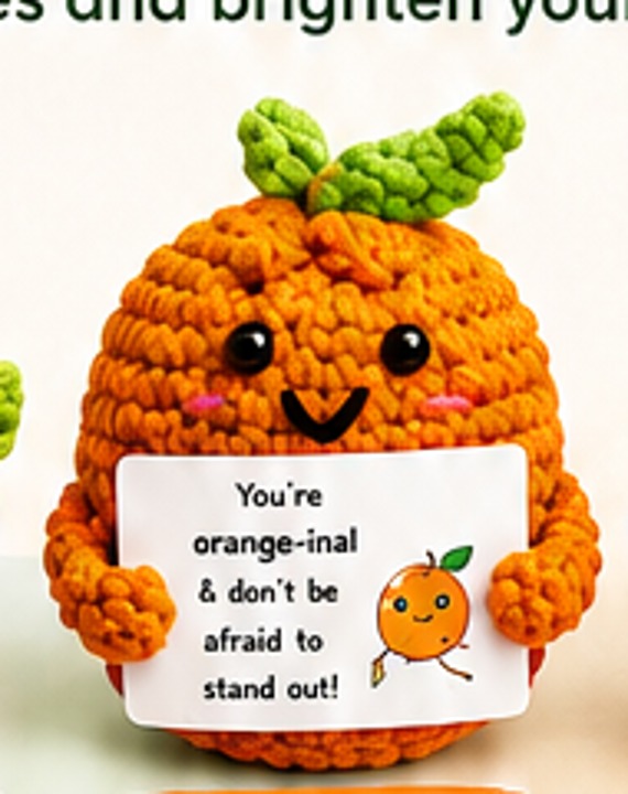 Orange Buddy crochet plushie by Citrus Bloom