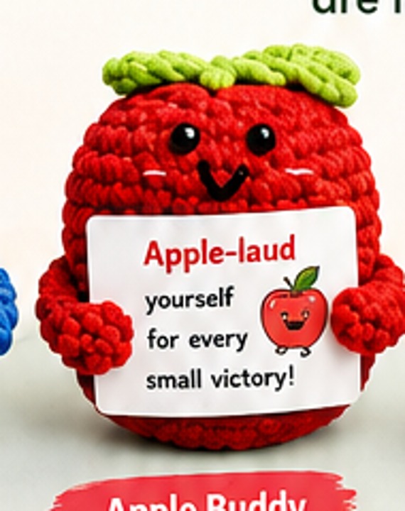 Apple Buddy crochet plushie by Citrus Bloom