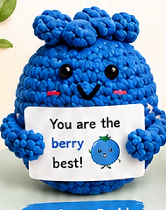 Blueberry Buddy crochet plushie by Citrus Bloom