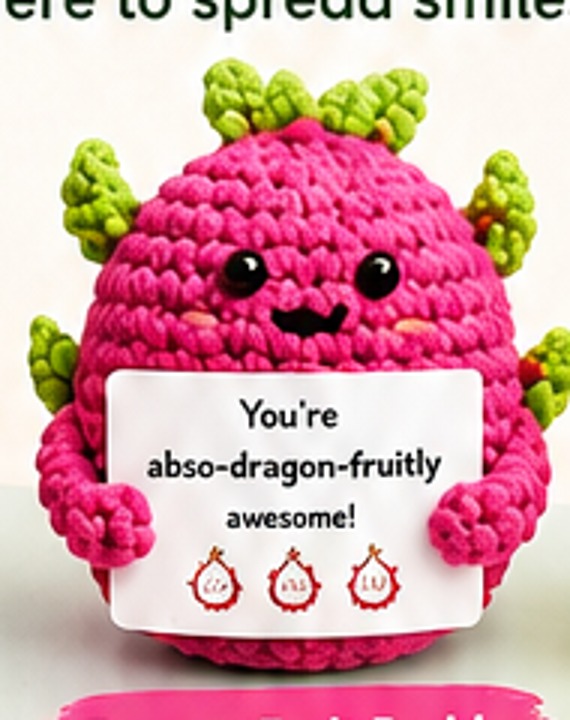 Dragon Fruit Buddy crochet plushie by Citrus Bloom